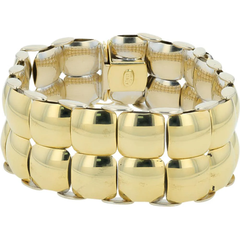 14K Two-Tone Reversible Link Bracelet in Yellow and White Gold - 40.30 Gram Total Weight - Image 3