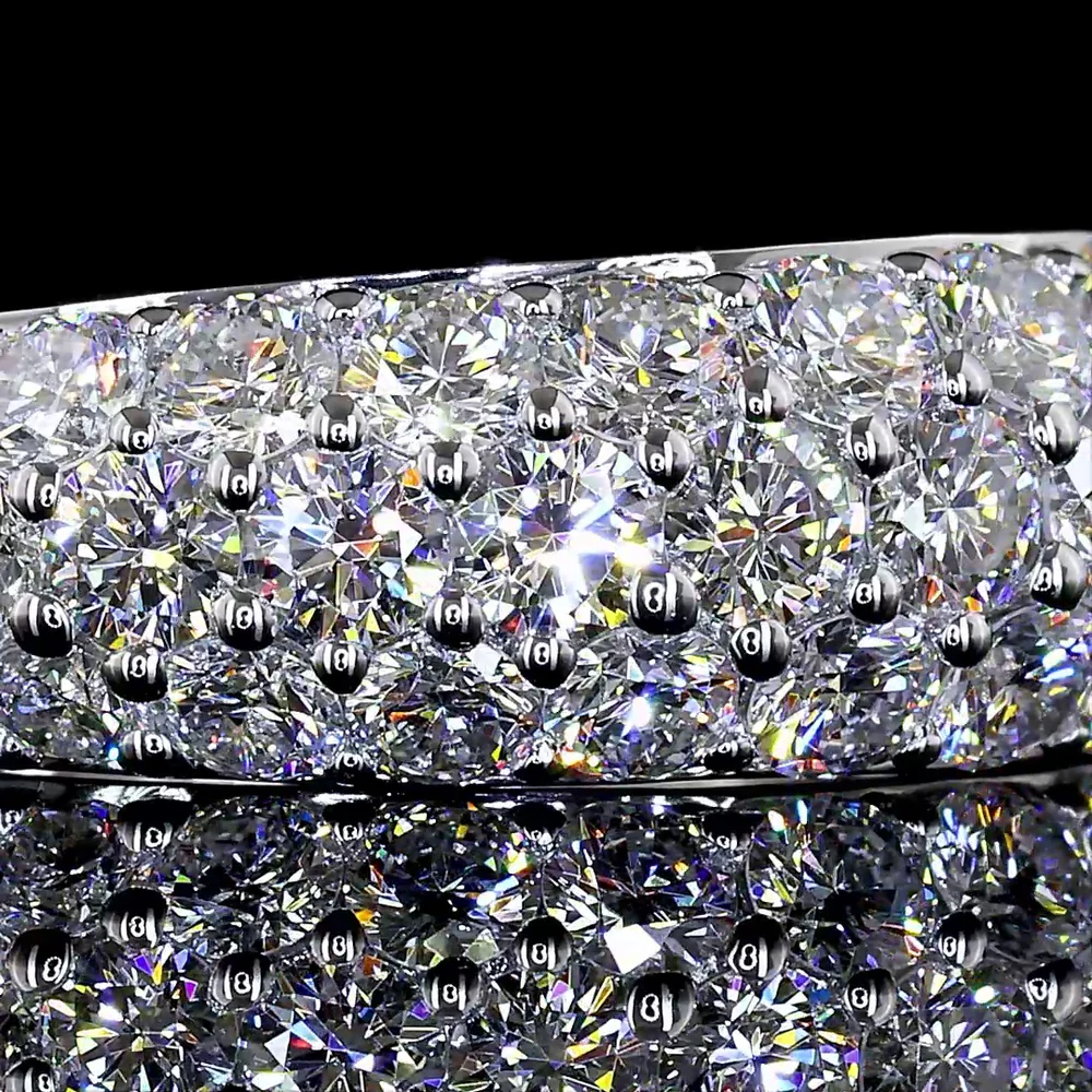 14K Two-Tone Special Eternity Band with Multi-Row Prong Set Round Lab Diamonds - 1.09 Carats Total Diamond Weight - Covaloro Fine Jewelry - Image 2