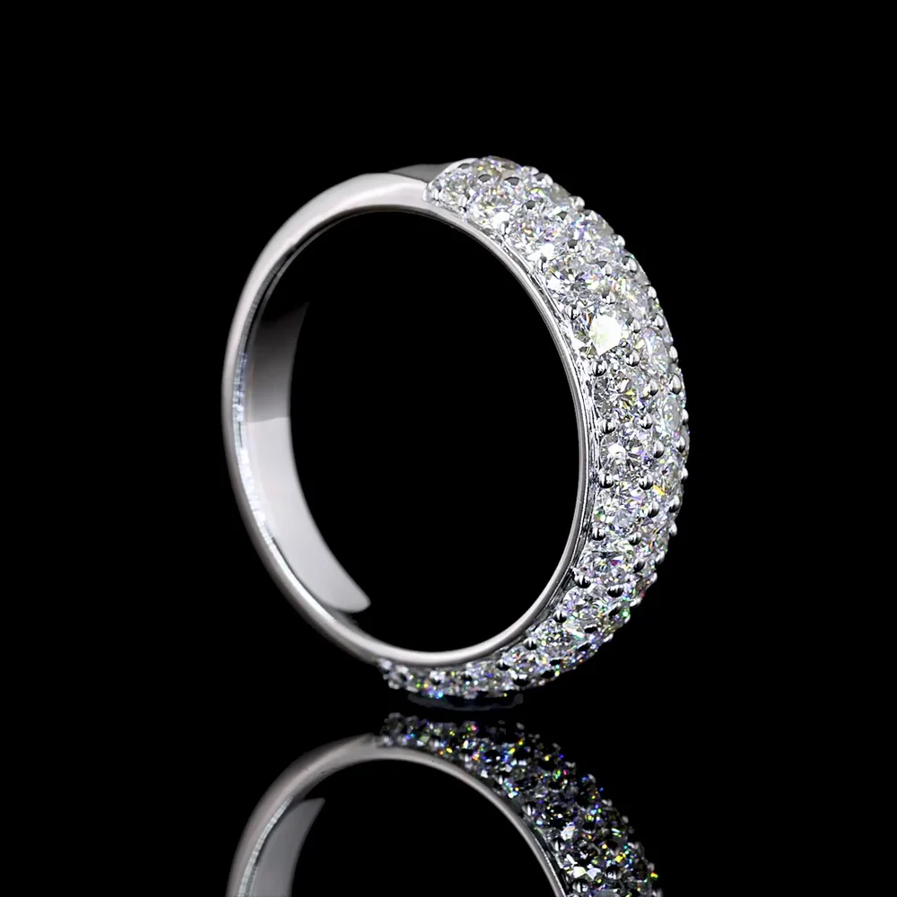 14K Two-Tone Special Eternity Band with Multi-Row Prong Set Round Lab Diamonds - 1.09 Carats Total Diamond Weight - Covaloro Fine Jewelry - Image 3