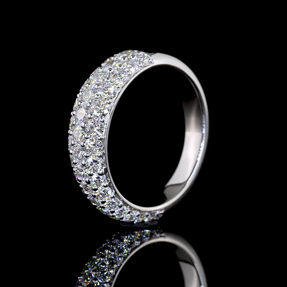 14K Two-Tone Special Eternity Band with Multi-Row Prong Set Round Lab Diamonds - 1.09 Carats Total Diamond Weight - Covaloro Fine Jewelry - Image 4