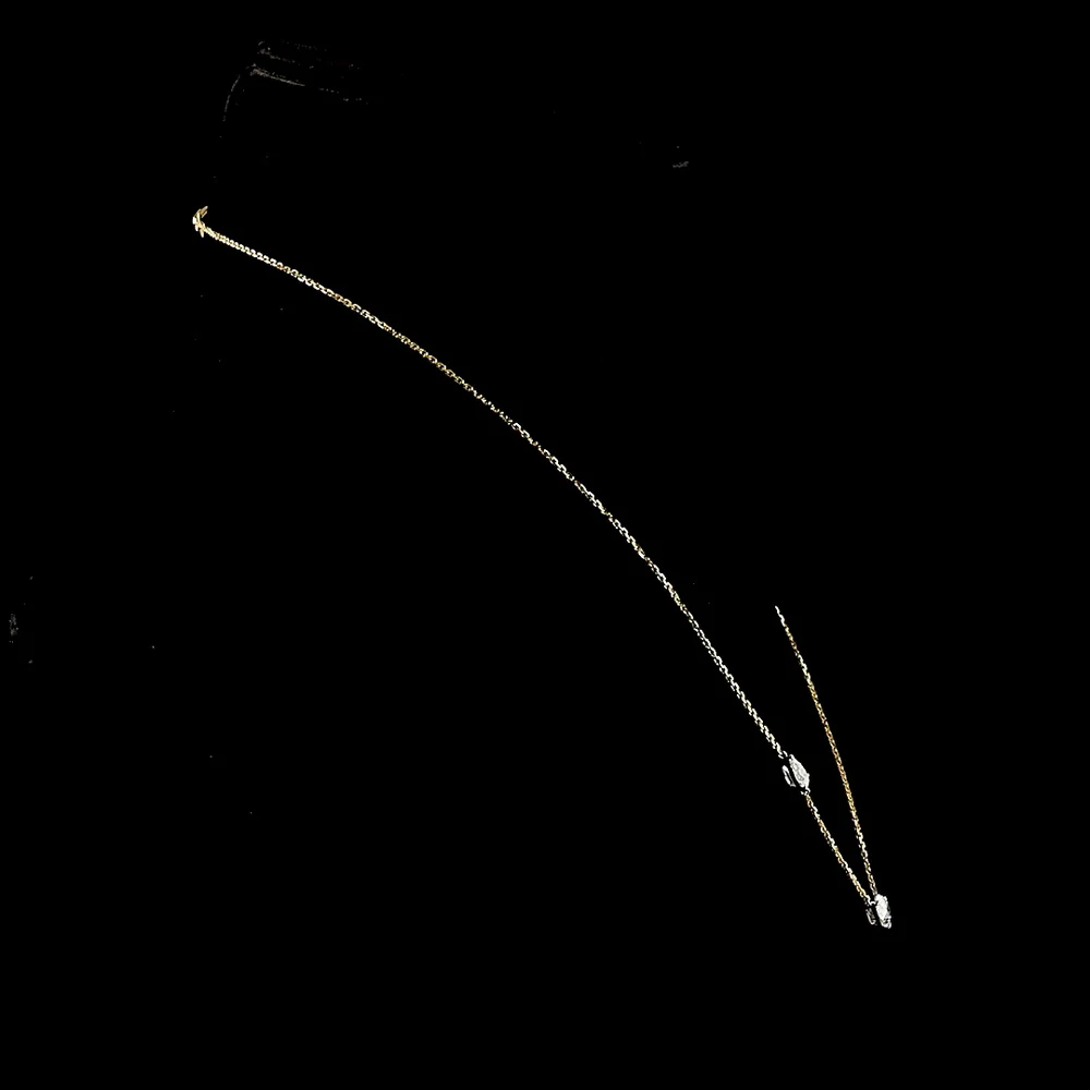 14K Two Tone Station Necklace with East-West Pear Cut Lab Diamonds - 1.39 Carats Total Diamond Weight - Covaloro Fine Jewelry - Image 2