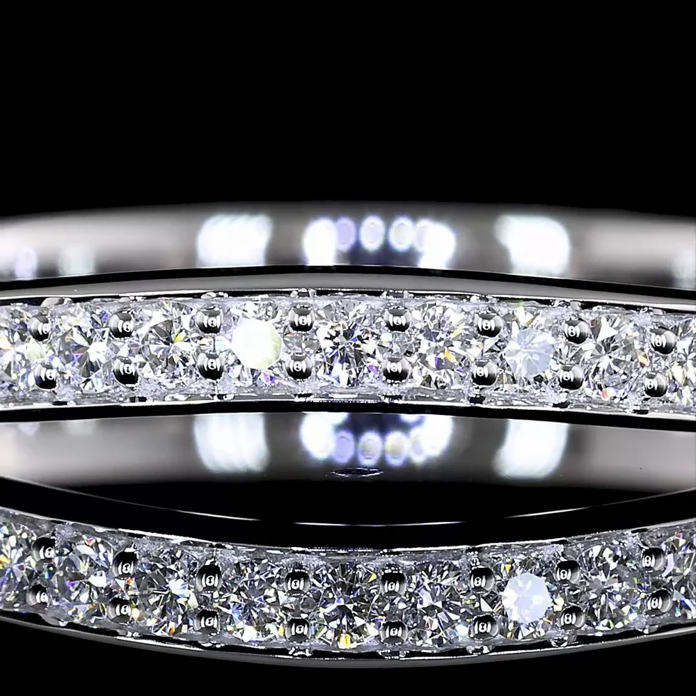 14K Two-Tone White & Yellow Gold Special Ring with 46 Round Brilliant Lab Diamond Prong Set Stones - 0.47 Carat Total Diamond Weight - Covaloro Fine Jewelry - Image 2