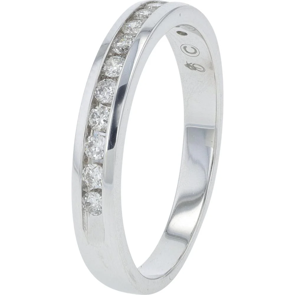 14K White Gold 0.25 Carat Channel Set Diamond Band - Elegant Women's Ring