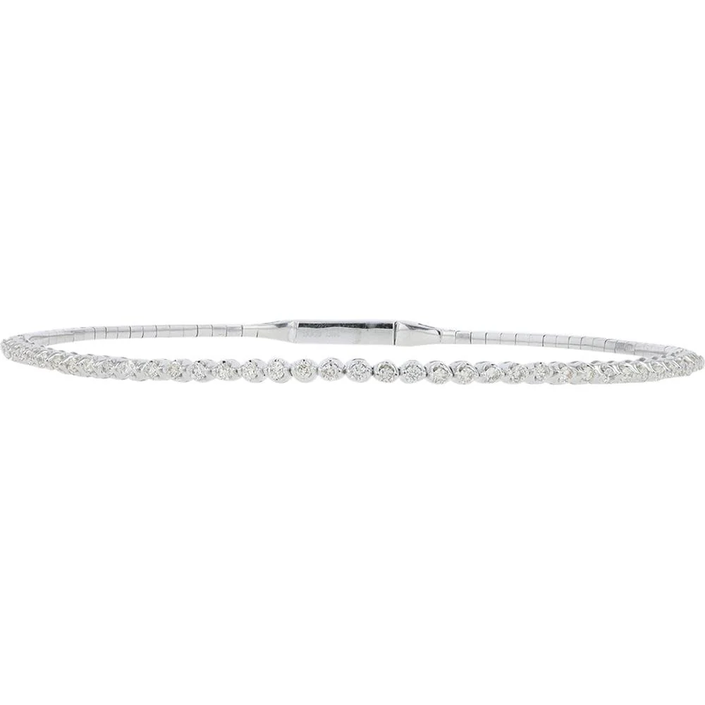 14K White Gold 0.50 Carat Total Diamond Bangle - Elegant Tennis Bracelet Design