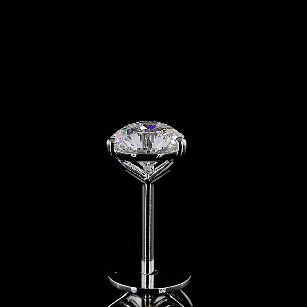14K White Gold 1.01 Carat Total Weight Round Brilliant Cut Lab Diamond Stud Earrings with E-F VS2 Quality - Covaloro Fine Jewelry - Image 4