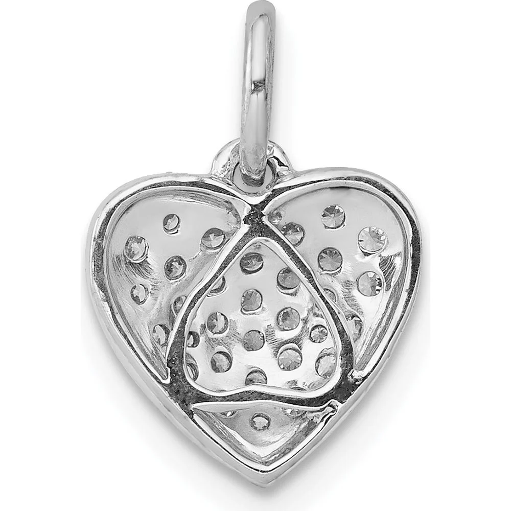 14K White Gold 1/4 Carat Pave Diamond Heart Pendant - 0.25 Carat Total Diamond Weight by Monteluci Fine Jewelry - Image 3