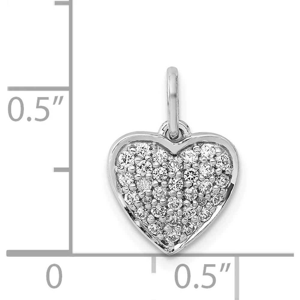 14K White Gold 1/4 Carat Pave Diamond Heart Pendant - 0.25 Carat Total Diamond Weight by Monteluci Fine Jewelry - Image 4