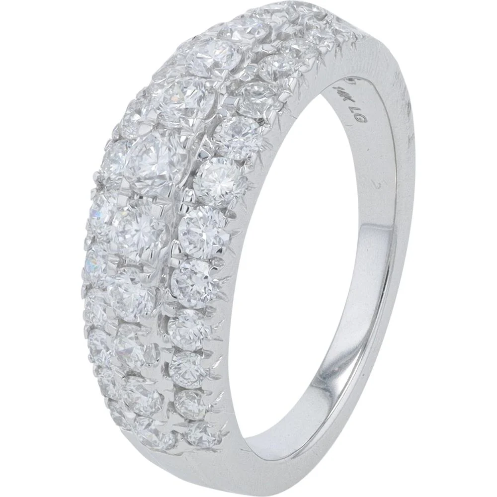 14K White Gold 1.53 Carat Lab Grown Diamond Band - Elegant, Radiant Design