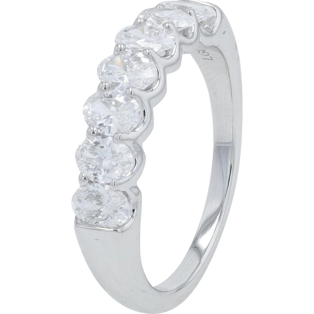 14K White Gold 1 Carat Lab Grown Diamond Band - 1.00 Carat Total Diamond Weight