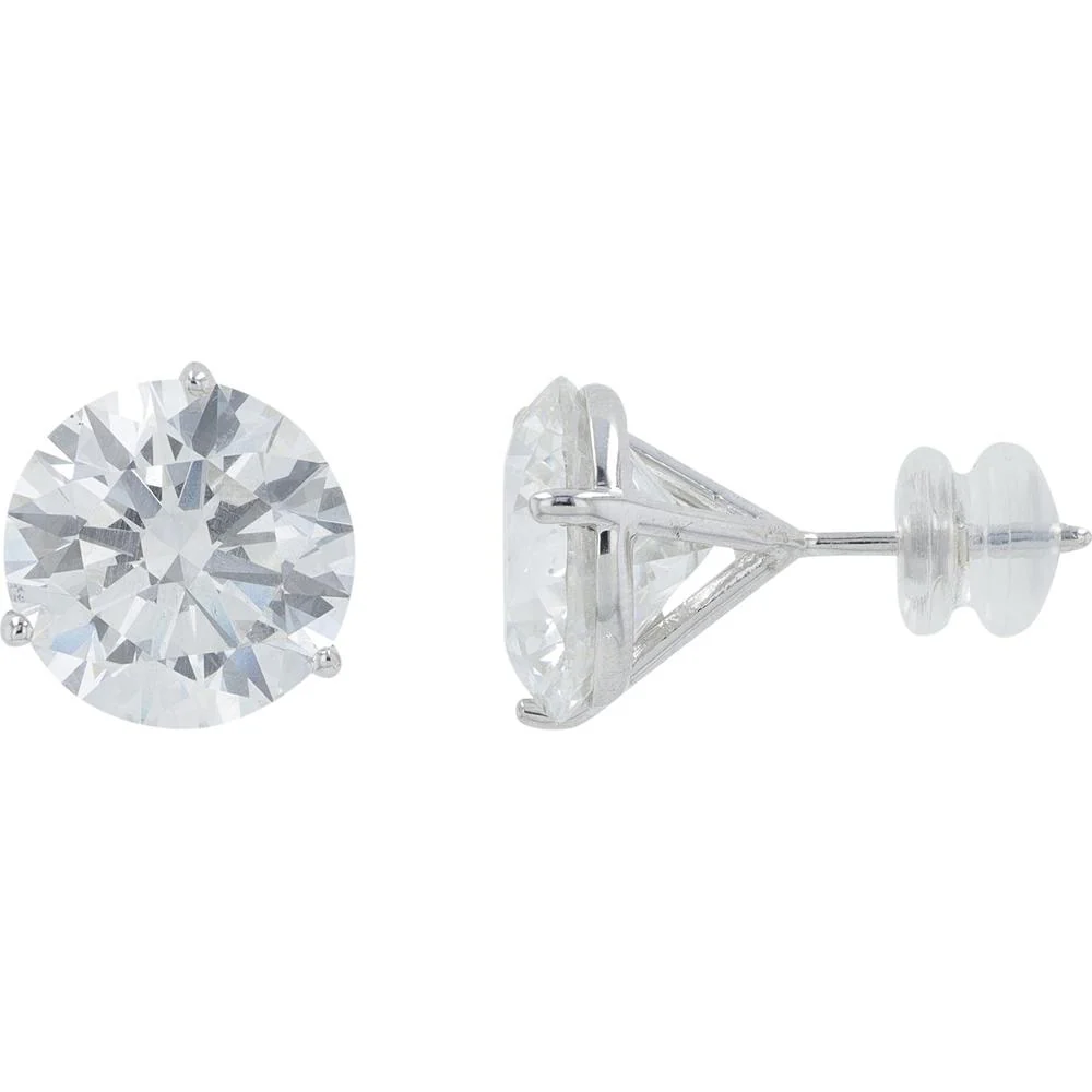 14K White Gold 10 Carat Lab Grown Diamond Stud Earrings - 5.00 Carat Each Diamond Weight - Image 2