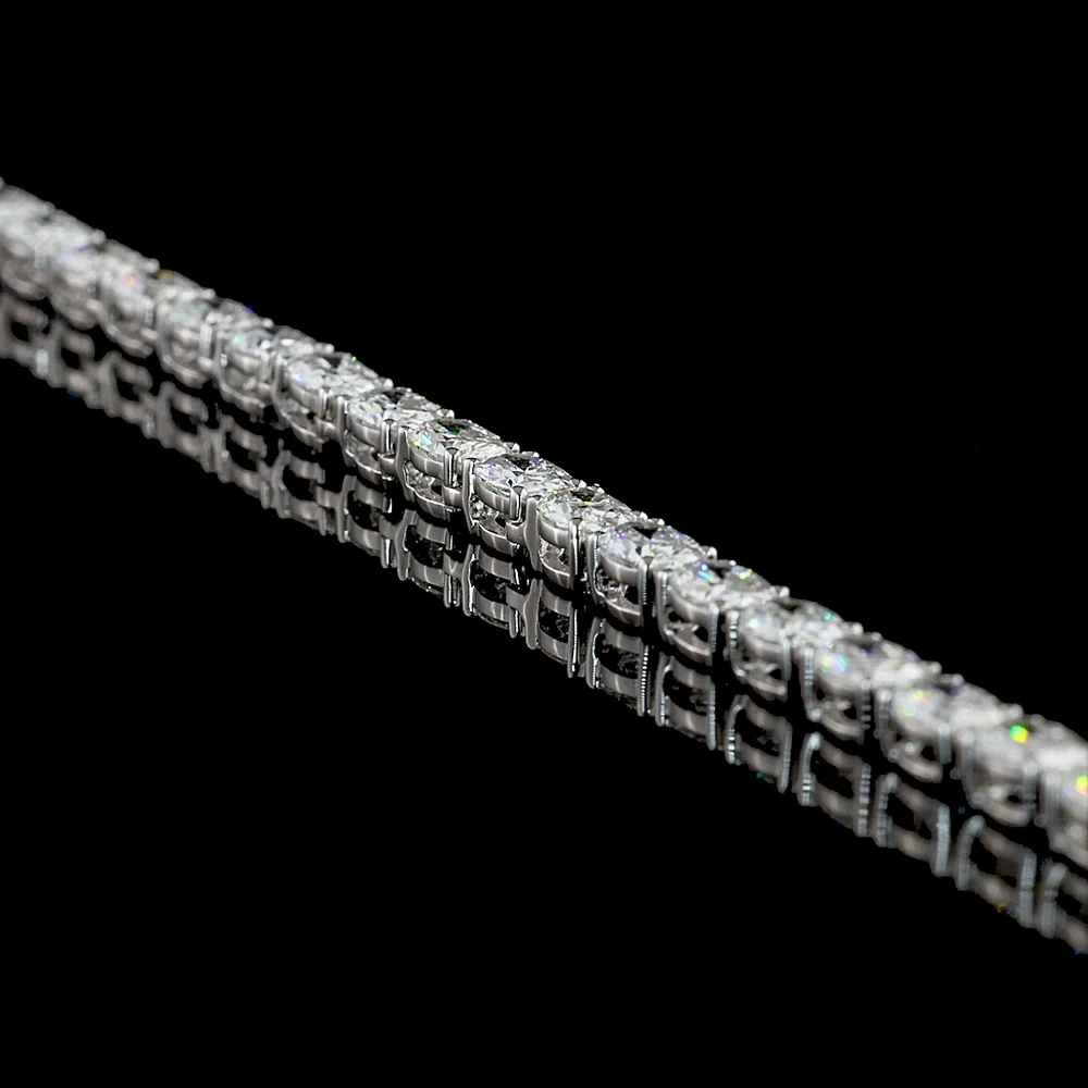 14K White Gold 16.77 Carat Lariat Necklace with Oval Cut Lab Diamonds in Prong Setting - E-F Color, VS Clarity - Covaloro Fine Jewelry - Image 4