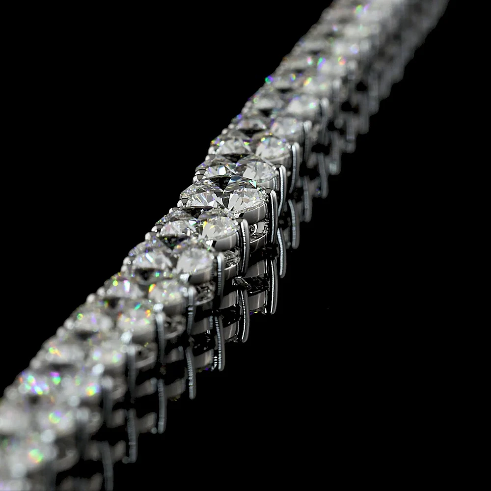 14K White Gold 16.99 Carat Graduated Riviera Necklace with 115 Round Brilliant Cut Lab Diamonds - E-F Color VS1 Clarity - Covaloro Fine Jewelry - Image 4
