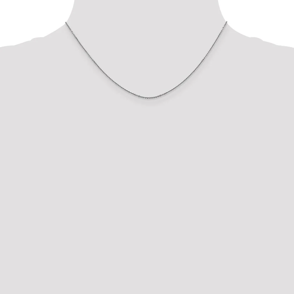 14K White Gold 16" Diamond-Cut Cable Chain Necklace with Lobster Clasp by Oro Pregiato - Image 4