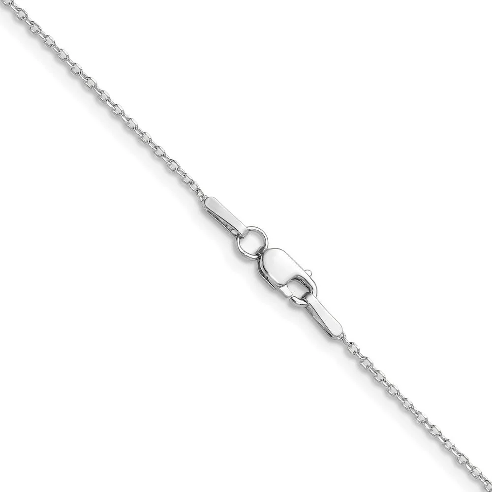 14K White Gold 16" Diamond-Cut Forzantine Cable Chain - 1.0mm Width by Oro Pregiato - Image 3