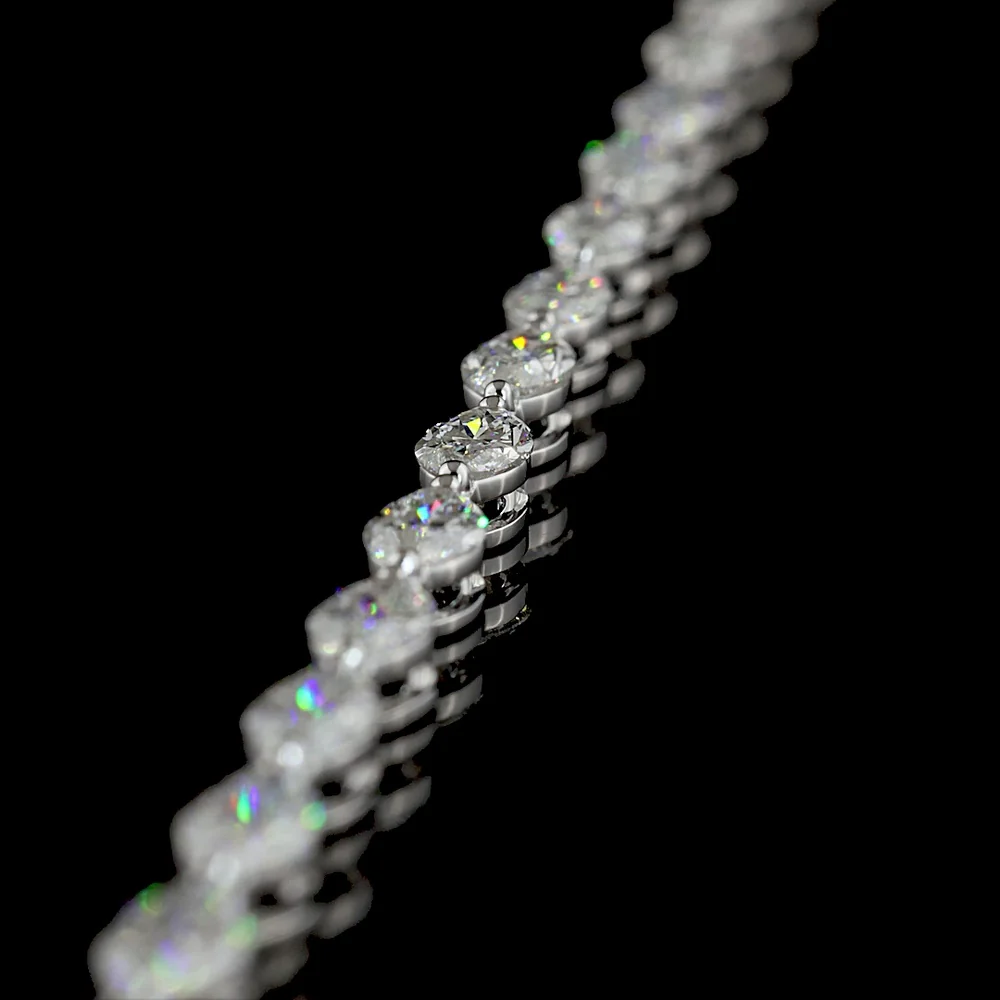 14K White Gold 16" Tennis Necklace with East-West Set Marquise Cut Lab Diamonds - 10.35 Carat Total Weight, E-F VS1 Clarity - Covaloro Fine Jewelry - Image 4