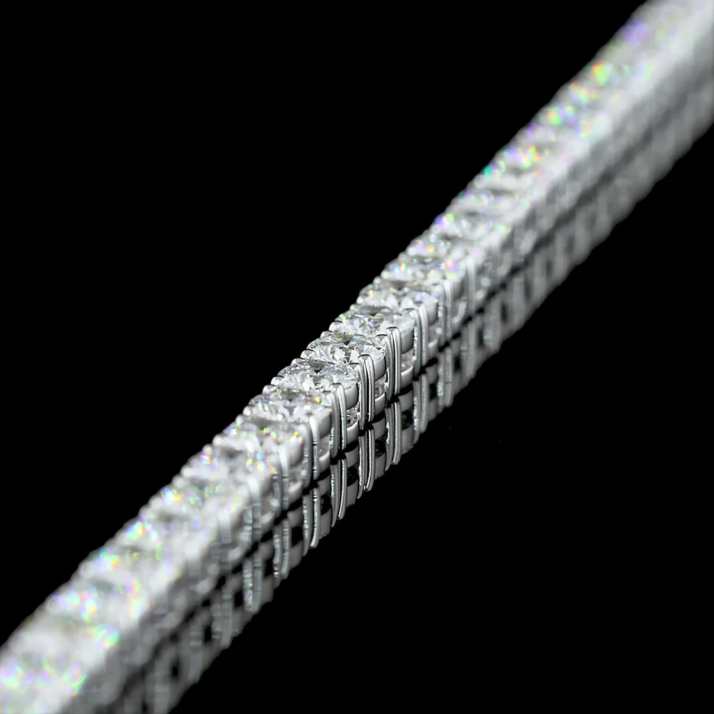 14K White Gold 17.5-Inch Tennis Necklace with 145 Prong-Set Round Lab Diamonds - 11.24 Total Carat Weight, E-F Color VS Clarity - Covaloro Fine Jewelry - Image 3