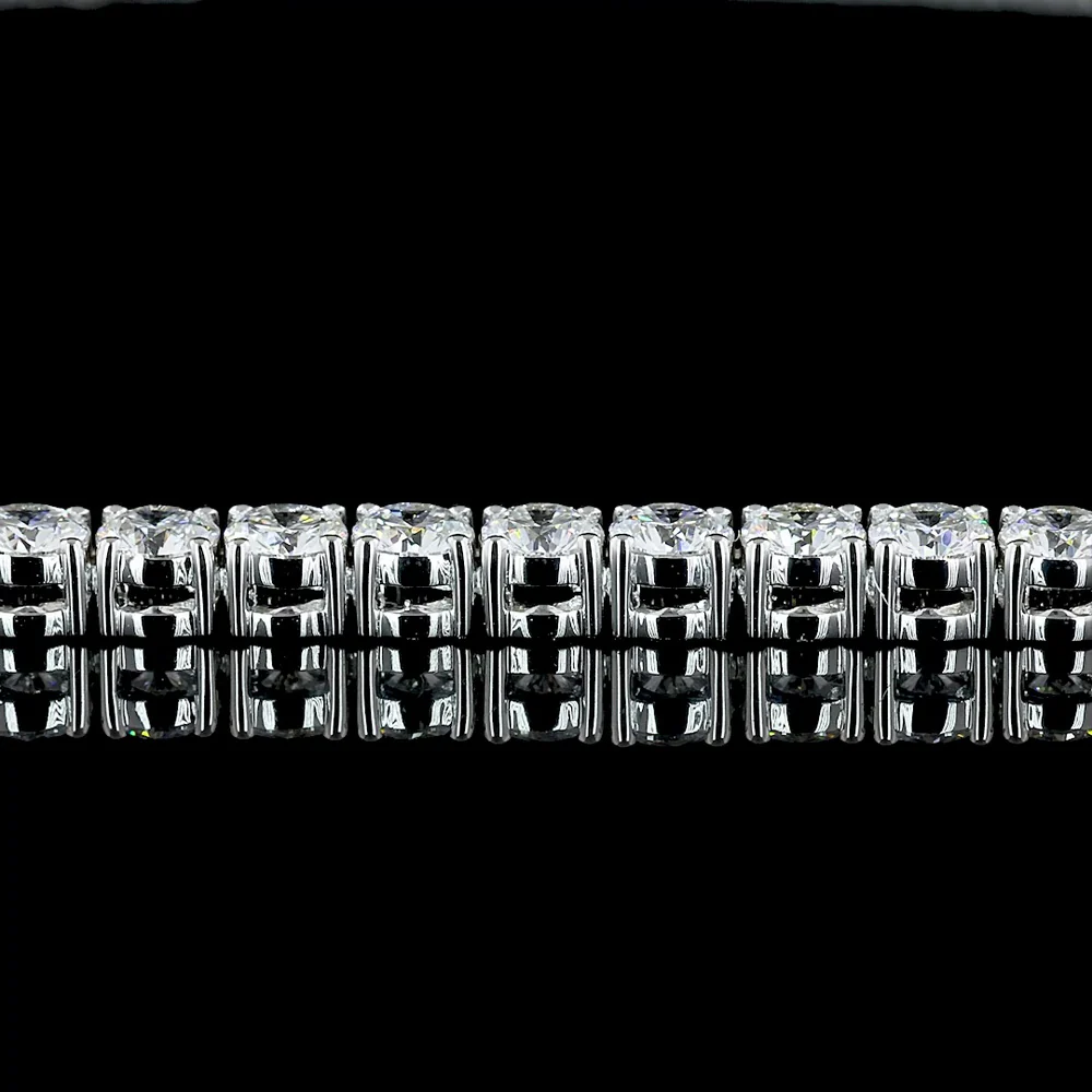 14K White Gold 17.5-Inch Tennis Necklace with 145 Prong-Set Round Lab Diamonds - 11.24 Total Carat Weight, E-F Color VS Clarity - Covaloro Fine Jewelry - Image 4