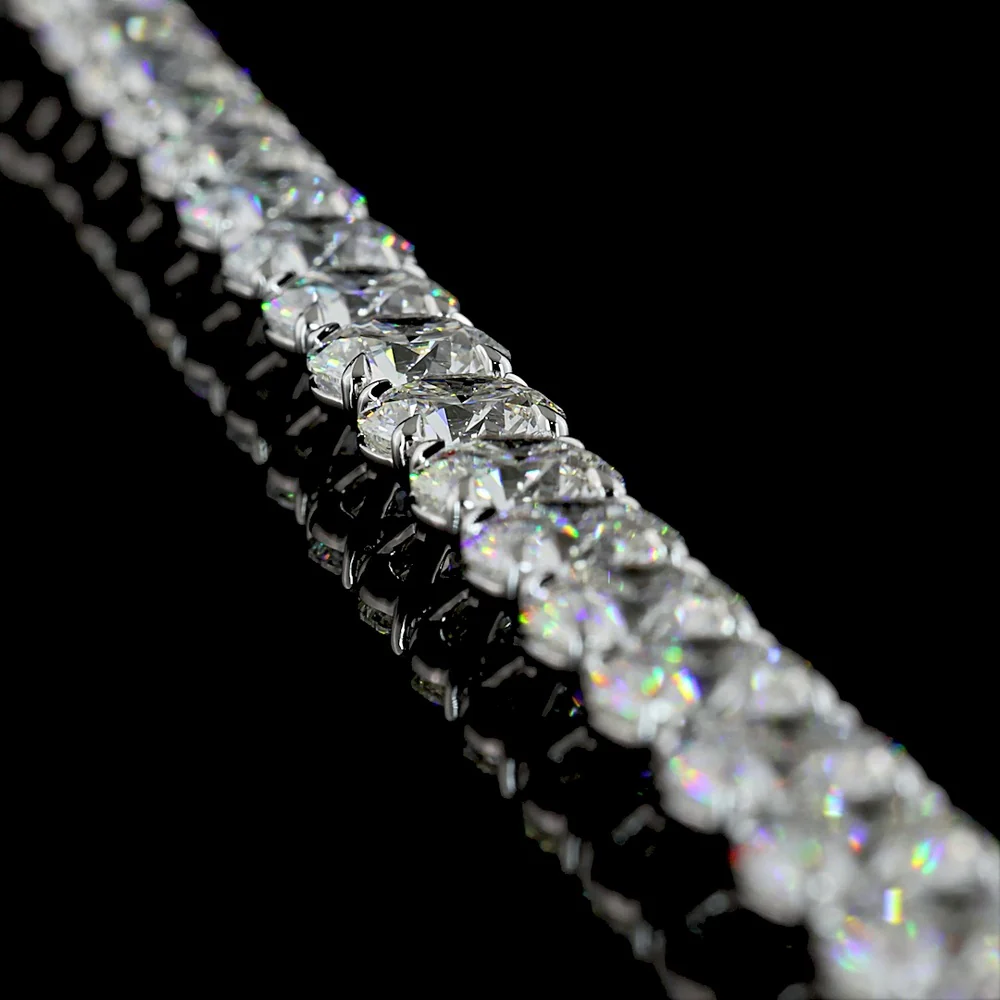 14K White Gold 17.5" Tennis Necklace with 67 Round and Marquise Cut Lab Diamonds - 64.67 Carat Total Weight - Covaloro Fine Jewelry - Image 3