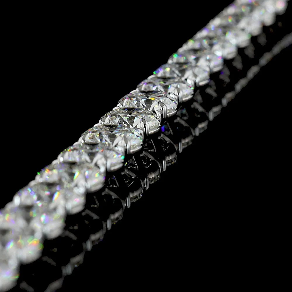 14K White Gold 17.5" Tennis Necklace with 67 Round and Marquise Cut Lab Diamonds - 64.67 Carat Total Weight - Covaloro Fine Jewelry - Image 4