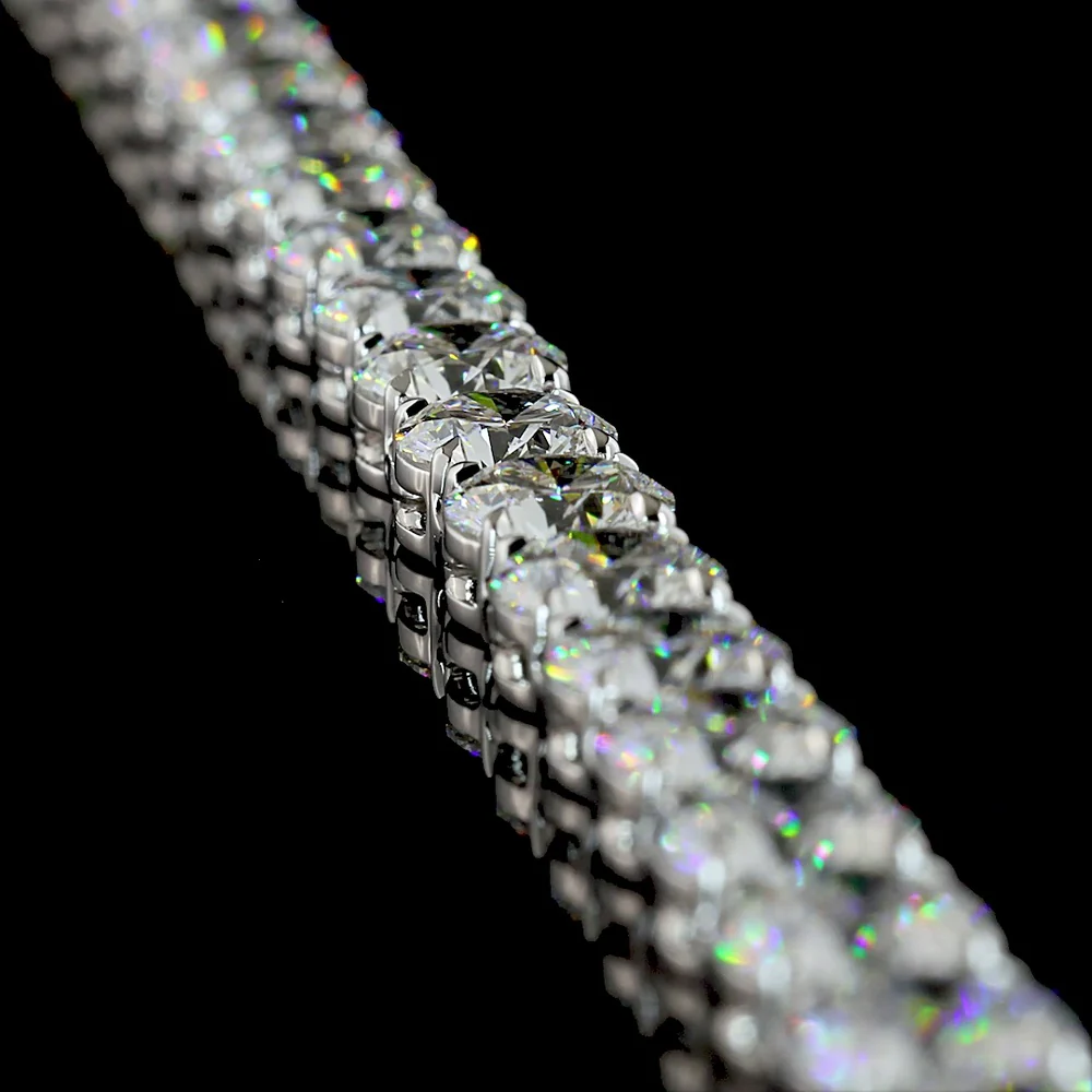 14K White Gold 17.5" Tennis Necklace with 71 Brilliant Round Lab-Grown Diamonds - 49.73 Carat Total Diamond Weight - Covaloro Fine Jewelry - Image 3