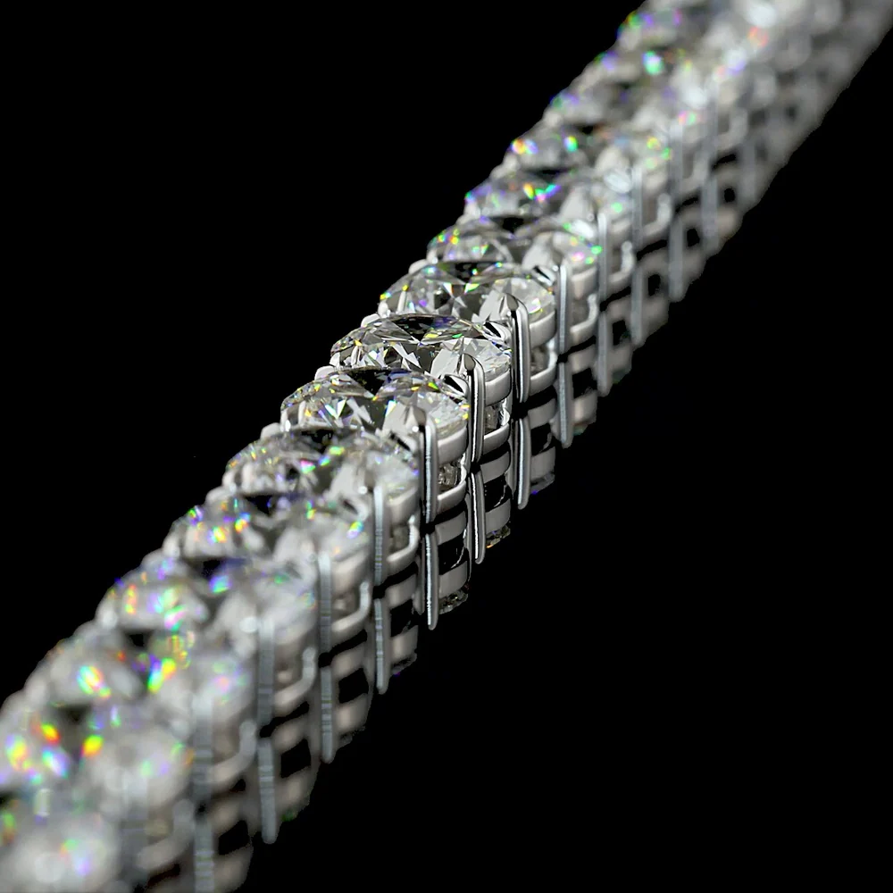 14K White Gold 17.5" Tennis Necklace with 71 Brilliant Round Lab-Grown Diamonds - 49.73 Carat Total Diamond Weight - Covaloro Fine Jewelry - Image 4