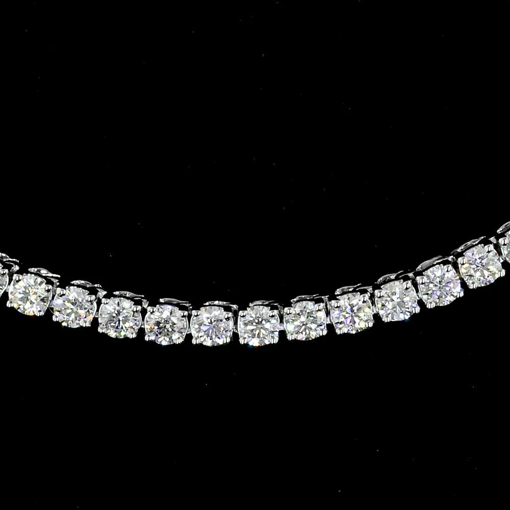 14K White Gold 17" Tennis Necklace with 123 Prong Set Round Lab Diamonds - 13.81 Total Carat Weight E-F VS - Covaloro Fine Jewelry - Image 2