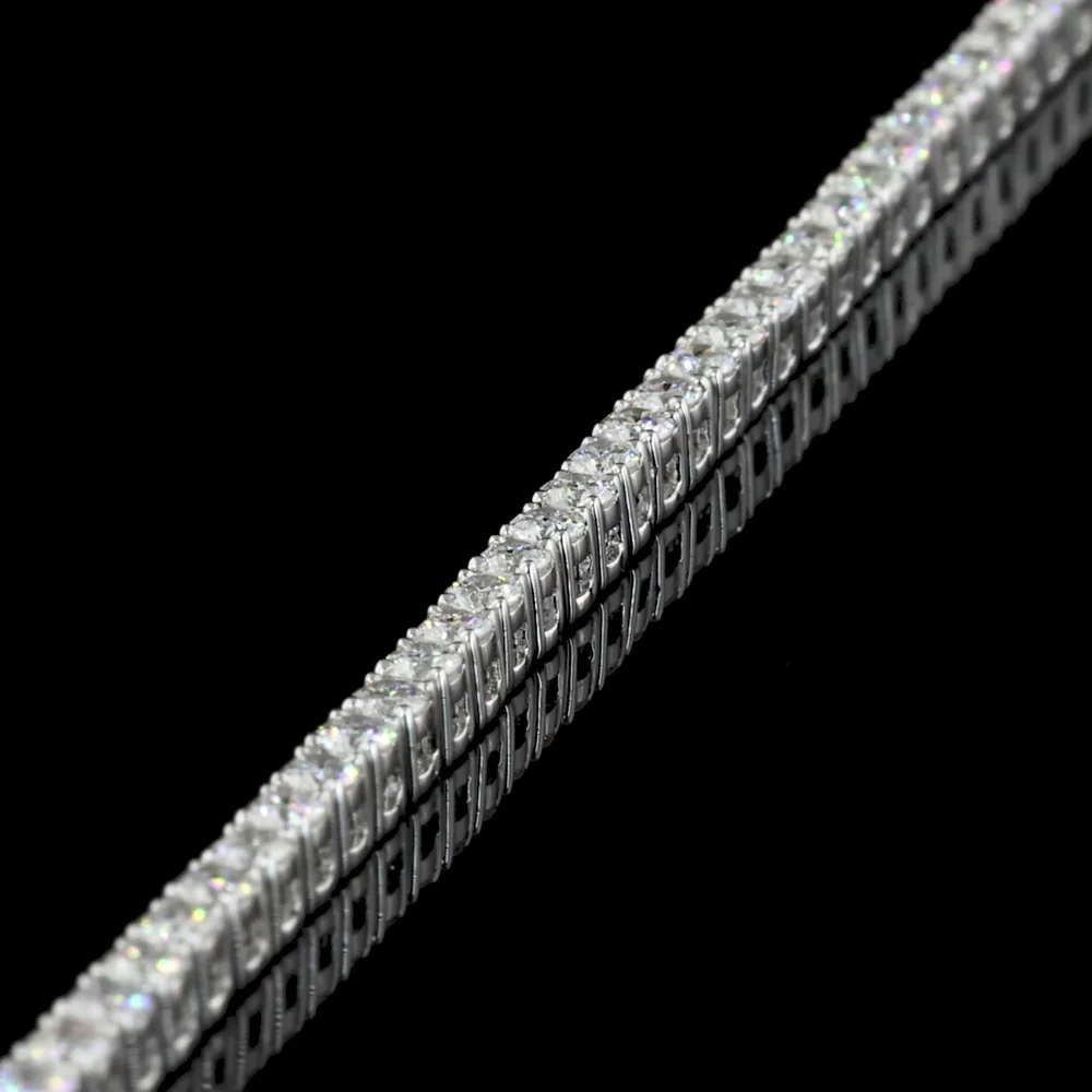 14K White Gold 17" Tennis Necklace with 123 Prong Set Round Lab Diamonds - 13.81 Total Carat Weight E-F VS - Covaloro Fine Jewelry - Image 3