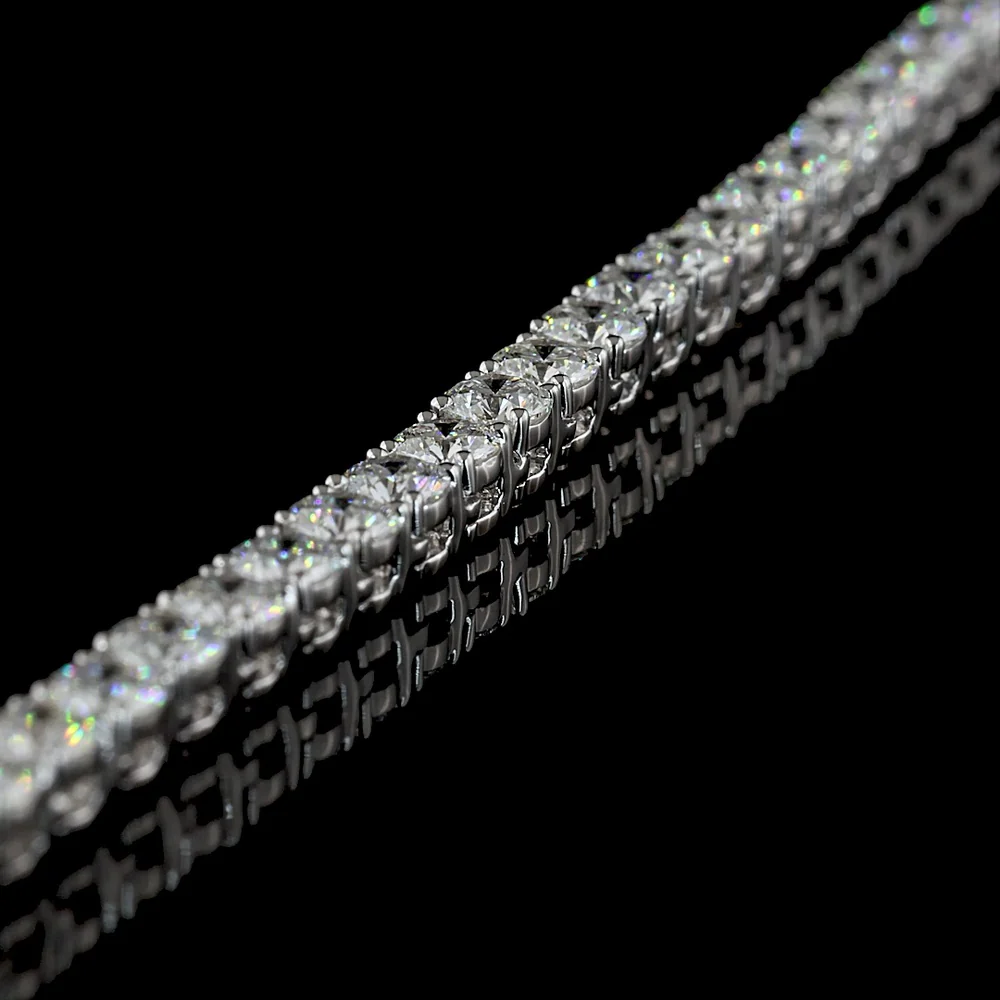 14K White Gold 17" Tennis Necklace with 134 Round Brilliant Cut Lab Diamonds - 13.77 Carat Total Weight (E-F Color, VS1 Clarity) - Covaloro Fine Jewelry - Image 4