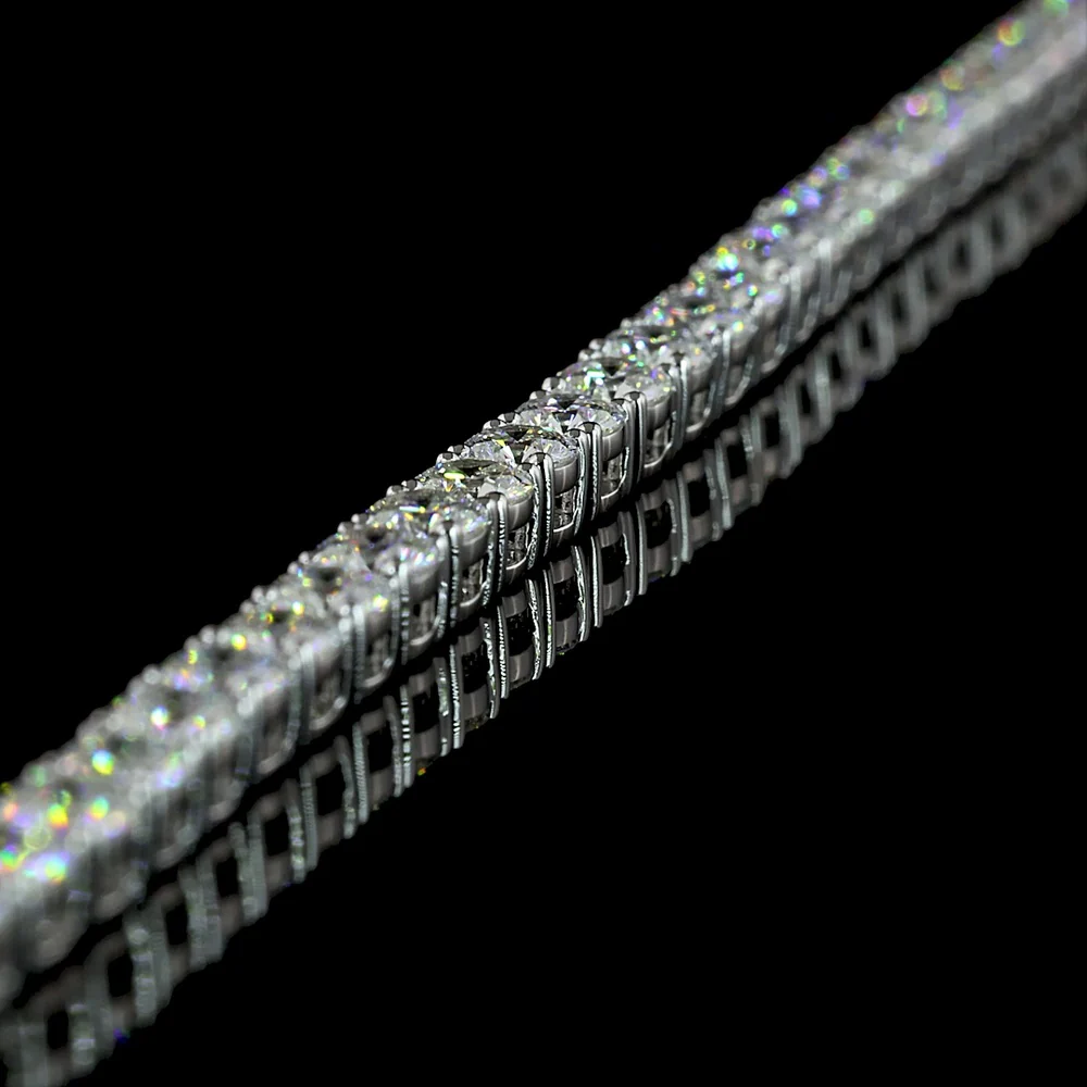 14K White Gold 17" Tennis Necklace with Prong Set Round Lab Diamonds - 12.55 Carat Total Weight - Covaloro Fine Jewelry - Image 4