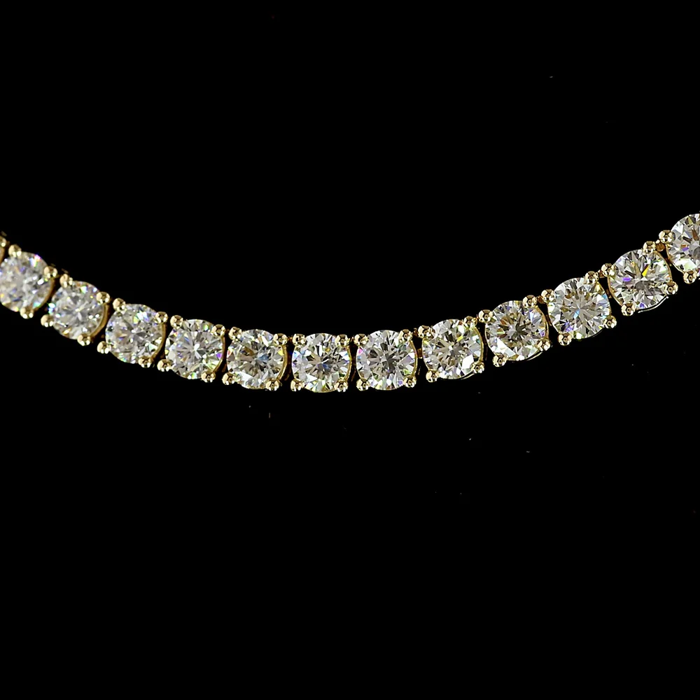 14K White Gold 17" Tennis Necklace with Prong Set Round Lab Diamonds E-F VS1 - 7.97 Carat Total Diamond Weight - Covaloro Fine Jewelry - Image 2