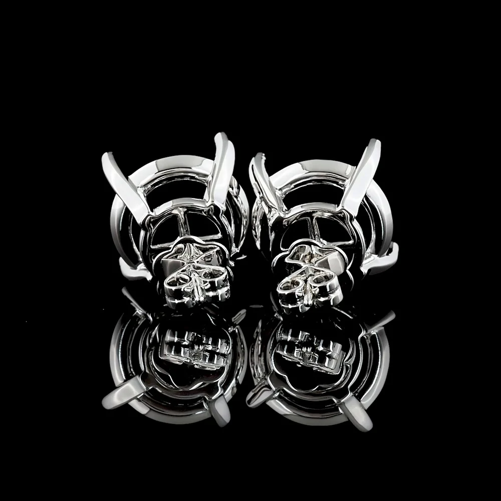 14K White Gold 18.06 Carat Round Brilliant Lab Diamond Stud Earrings - E-F Color VS1 Clarity with GIA Certification - Covaloro Fine Jewelry - Image 4
