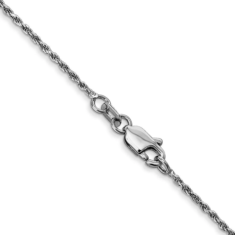 14K White Gold 18" 1.15mm Diamond-Cut Rope Chain with Lobster Clasp by Oro Pregiato - Image 3