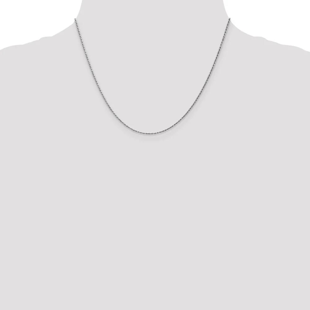 14K White Gold 18" 1.15mm Diamond-Cut Rope Chain with Lobster Clasp by Oro Pregiato - Image 4