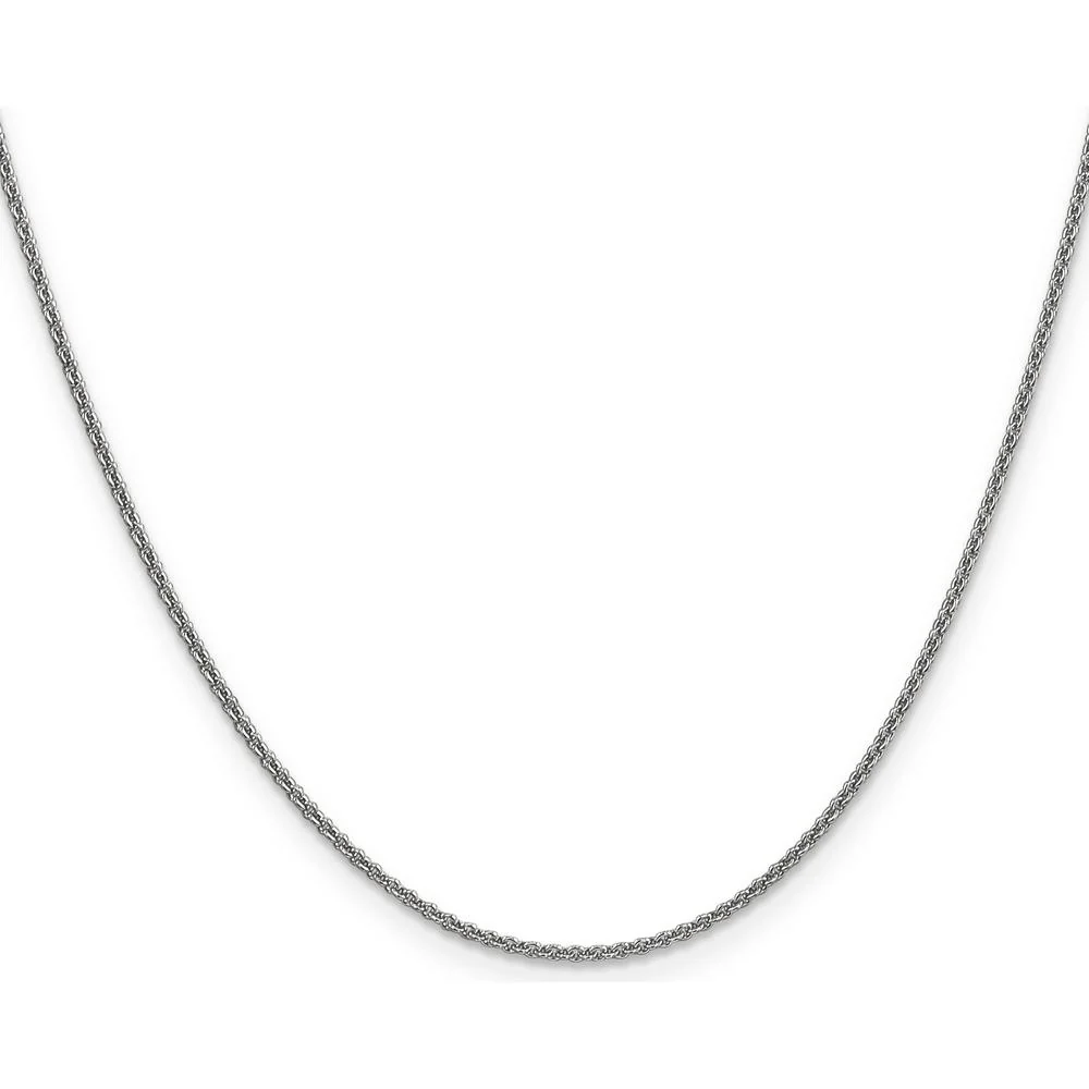 14K White Gold 18" 1.4mm Cable Link Necklace with Lobster Clasp by Oro Pregiato - Image 2