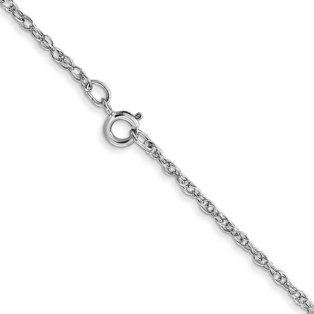 14K White Gold 18" Cable Rope Necklace with Spring Ring Clasp by Oro Pregiato - Image 3
