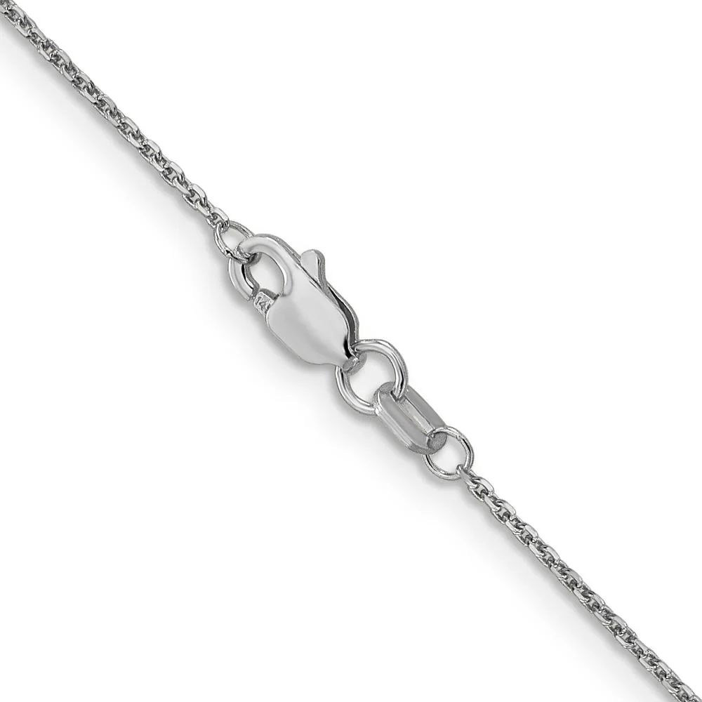 14K White Gold 18" Diamond-Cut Cable Chain Necklace with Lobster Clasp by Oro Pregiato - Image 3
