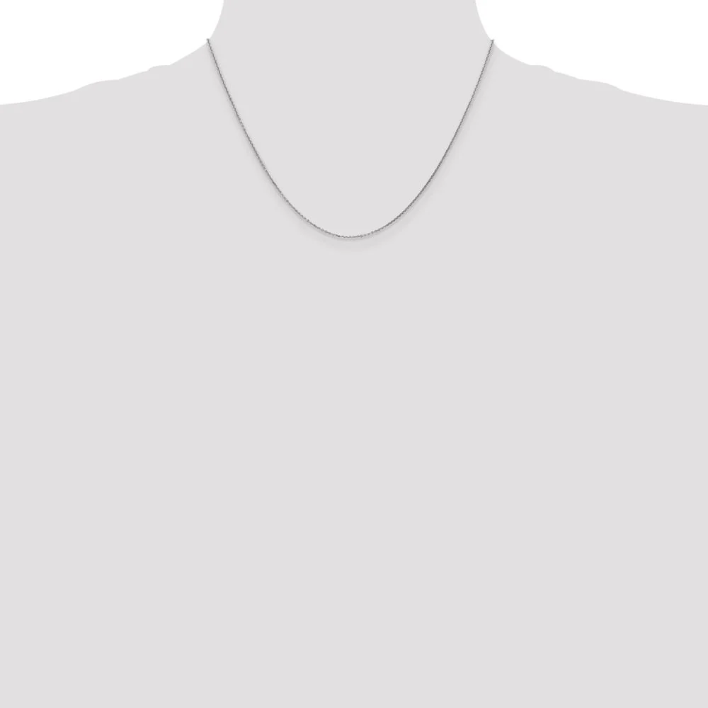 14K White Gold 18" Diamond-Cut Cable Chain Necklace with Lobster Clasp by Oro Pregiato - Image 4