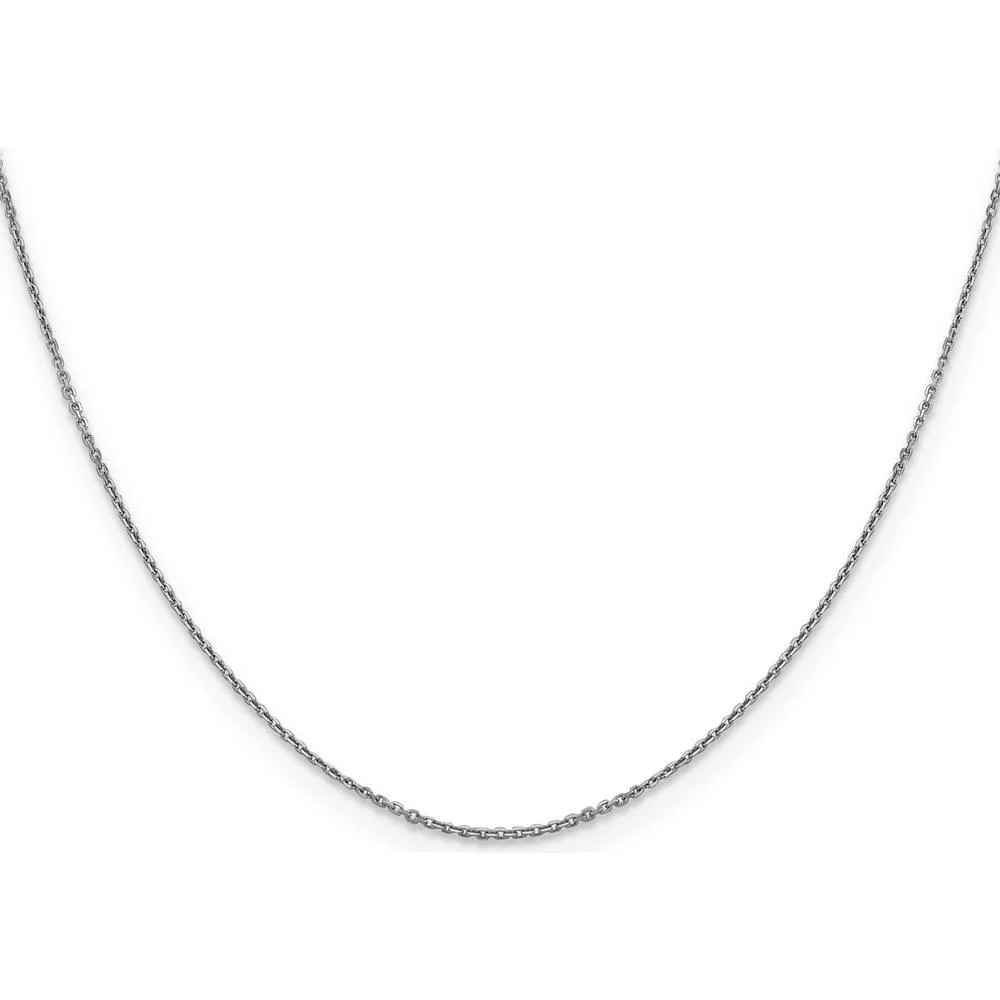 14K White Gold 18" Diamond-Cut Round Open Link Cable Chain with Lobster Clasp - Rhodium Plated by Monteluci Fine Jewelry - Image 2