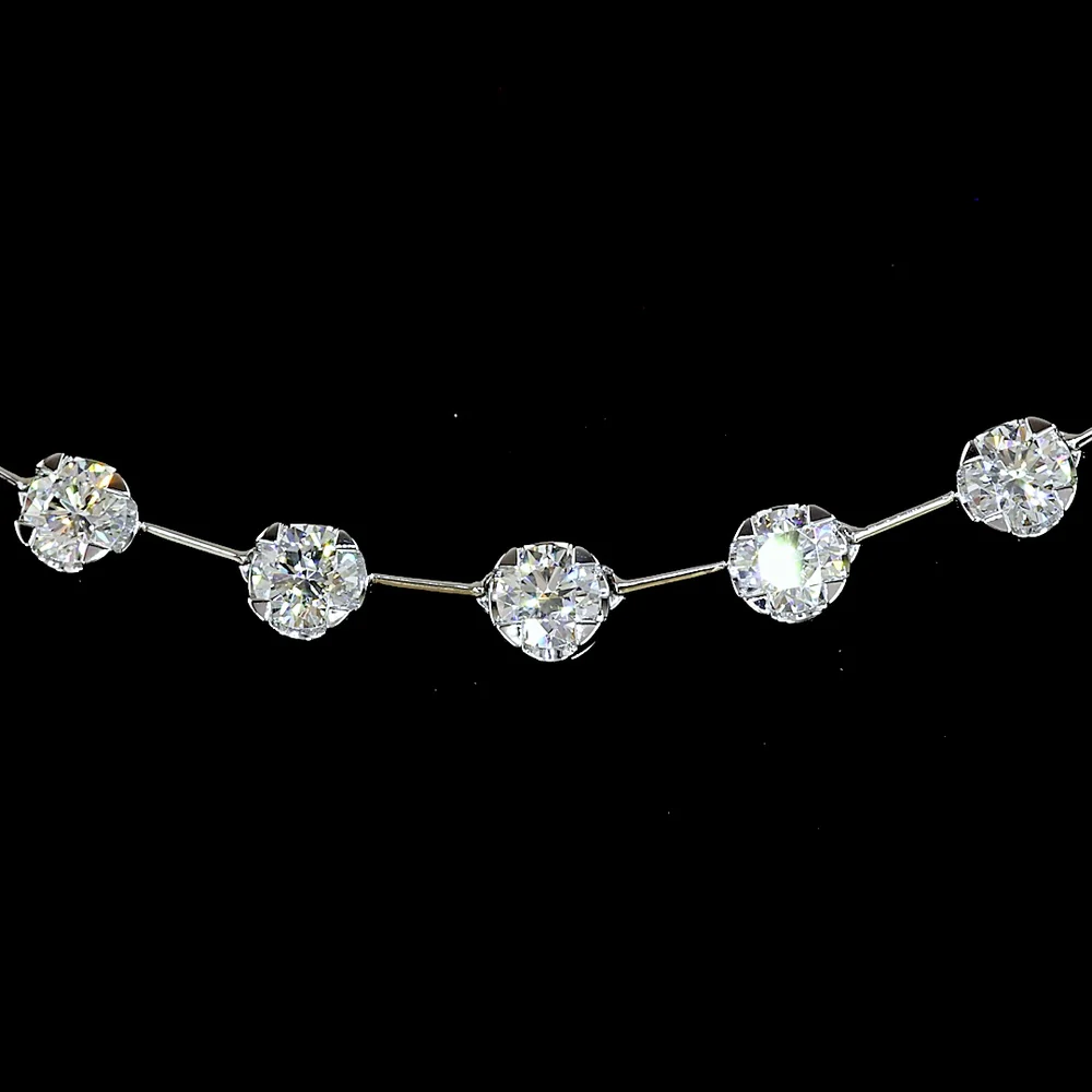 14K White Gold 18-Inch Station Necklace with 27 U-Prong Set Round Lab-Grown Diamonds - 3.04 Carats Total Diamond Weight - Covaloro Fine Jewelry - Image 2