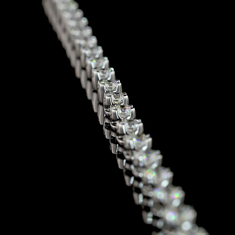 14K White Gold 18" Station Necklace with 27 U-Prong Set Round Lab Diamonds - 3.20 Carat Total Weight, E-F Color VS2 Clarity - Covaloro Fine Jewelry - Image 3