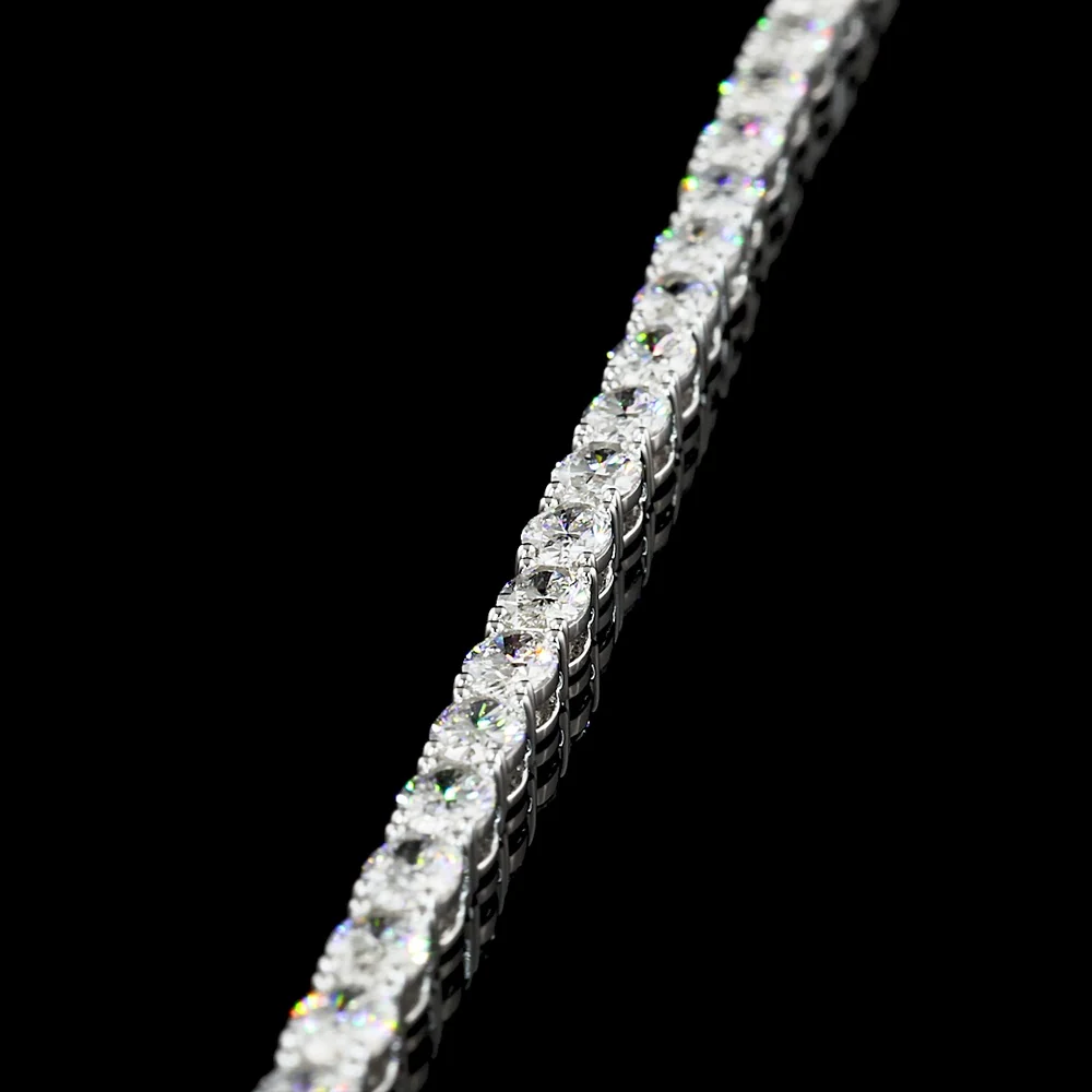14K White Gold 18" Tennis Necklace with East-West Set Oval Cut Lab Diamonds - 24.68 Carat Total Weight (196 Stones, E-F VS2) - Covaloro Fine Jewelry - Image 4