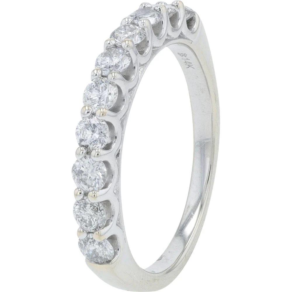 14K White Gold 2.00 Carat Total Diamond Bridal Ring with Floral Halo Design - Image 2