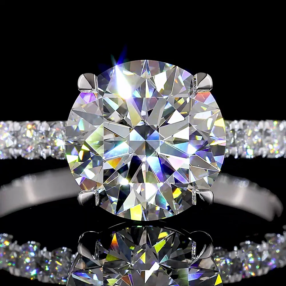 14K White Gold 2.46 Carat Round Brilliant Lab Grown Diamond Solitaire Shank Ring - D VVS2 IGI Certified - Covaloro Fine Jewelry - Image 2