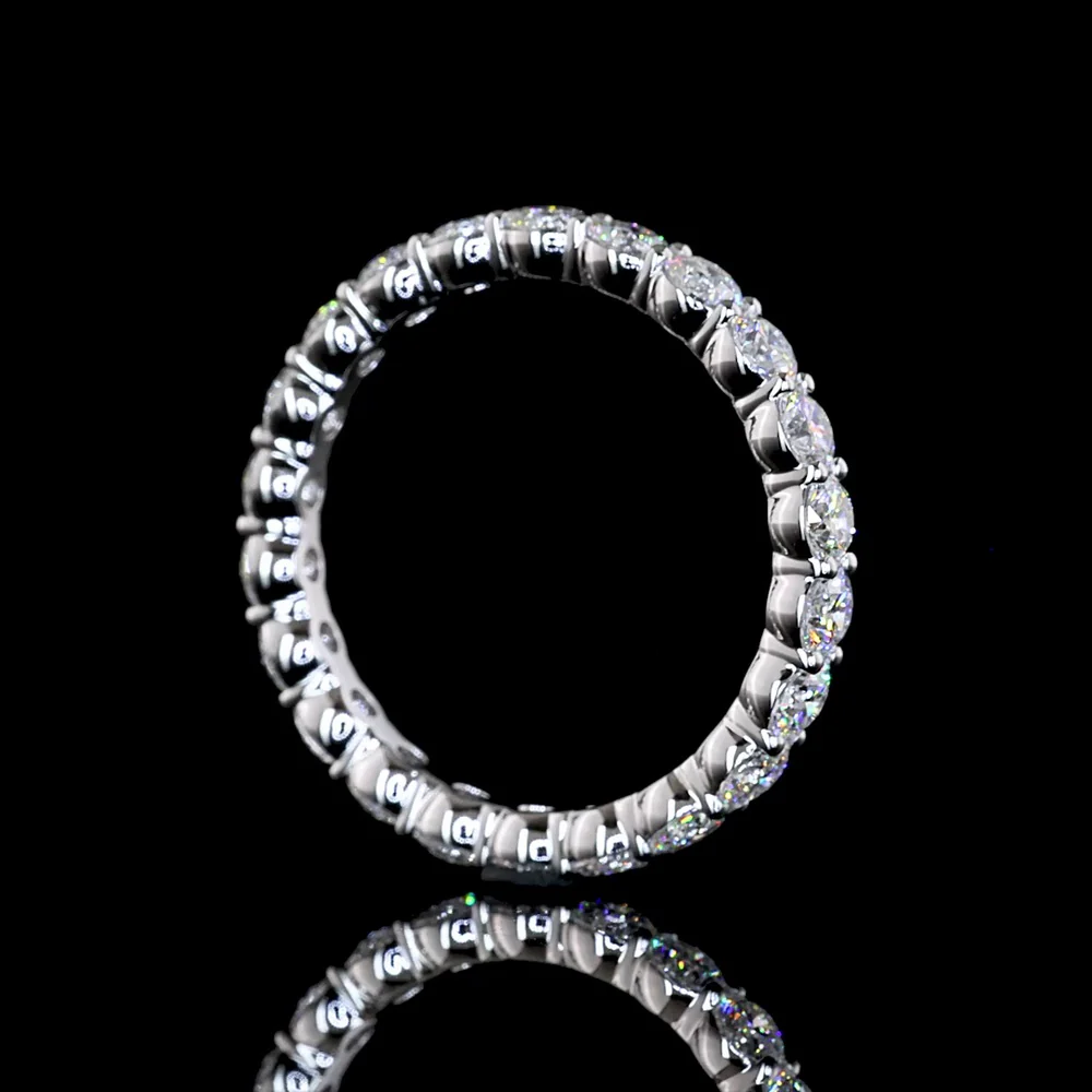 14K White Gold 2.89 Carat Princess Cut Lab Diamond Eternity Band with Prong Setting - 22 Stones, E-F Color, VS1 Clarity - Covaloro Fine Jewelry - Image 3