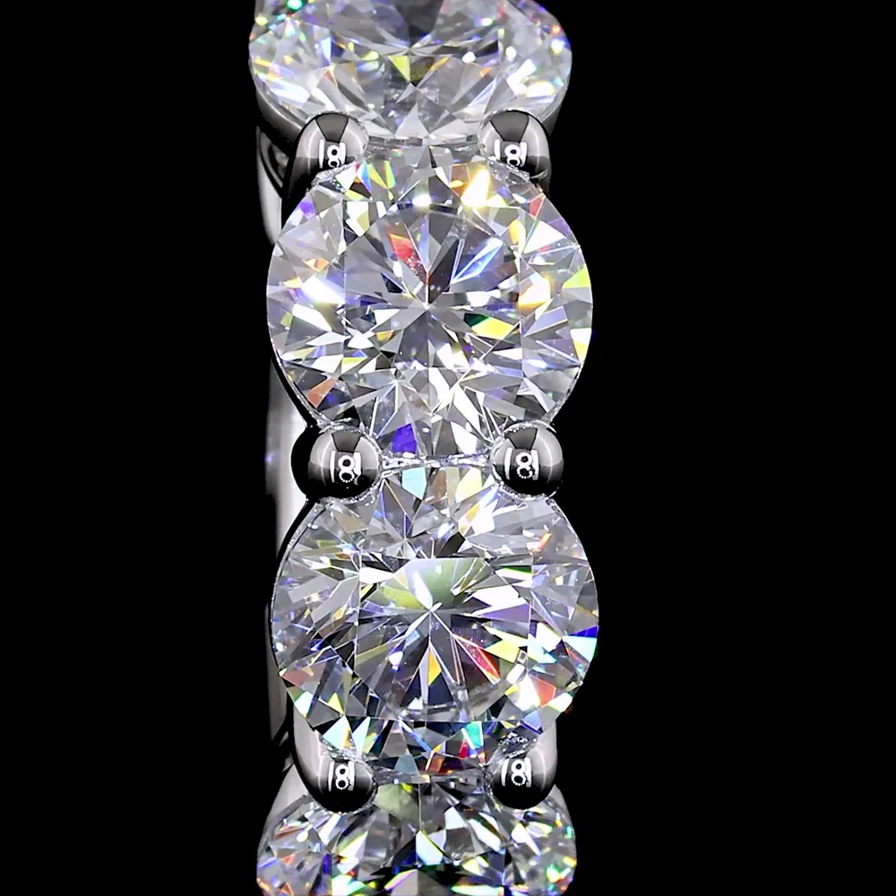 14K White Gold 2.98 Carats Total Weight Round Brilliant Cut Lab Diamond Huggie Earrings - E-F Color VS1 Clarity - Covaloro Fine Jewelry - Image 3