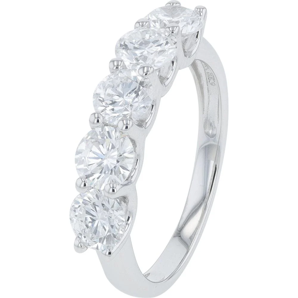 14K White Gold 2 Carat Lab Grown Diamond Band - 2.00 Carat Total Diamond Weight