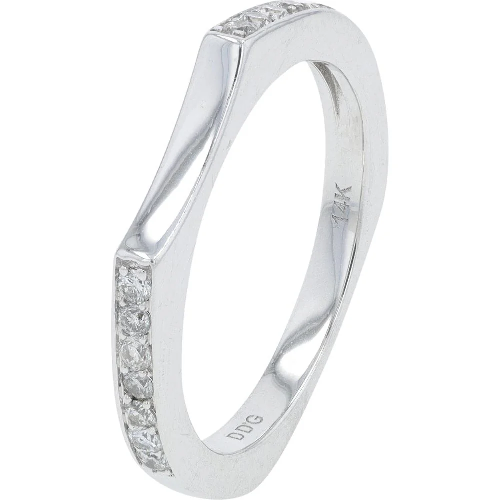 14K White Gold 2 Carat Total Weight Round Diamond Cluster Bridal Set with Pavé Band - Image 3