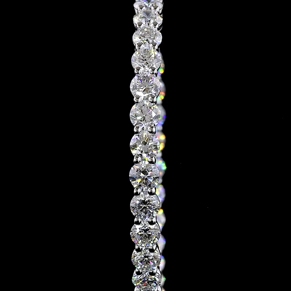 14K White Gold 2-Inch Large Hoop Earrings with 58 Prong Set Round Lab Diamonds - 5.21 Carat Total Diamond Weight - Covaloro Fine Jewelry - Image 3