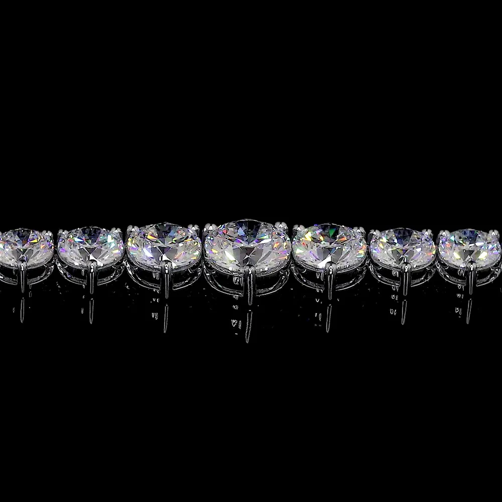 14K White Gold 20.41 Carats Graduated Riviera Necklace with Prong-Set Round Lab Diamonds including 1.57 Carats Center Stone - Covaloro Fine Jewelry - Image 4