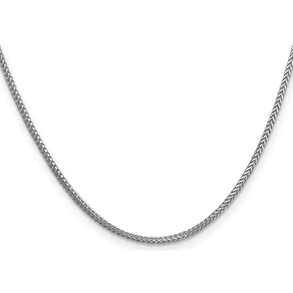 14K White Gold 24" Franco Chain Necklace with Polished Finish and Lobster Clasp by Oro Pregiato - Image 2